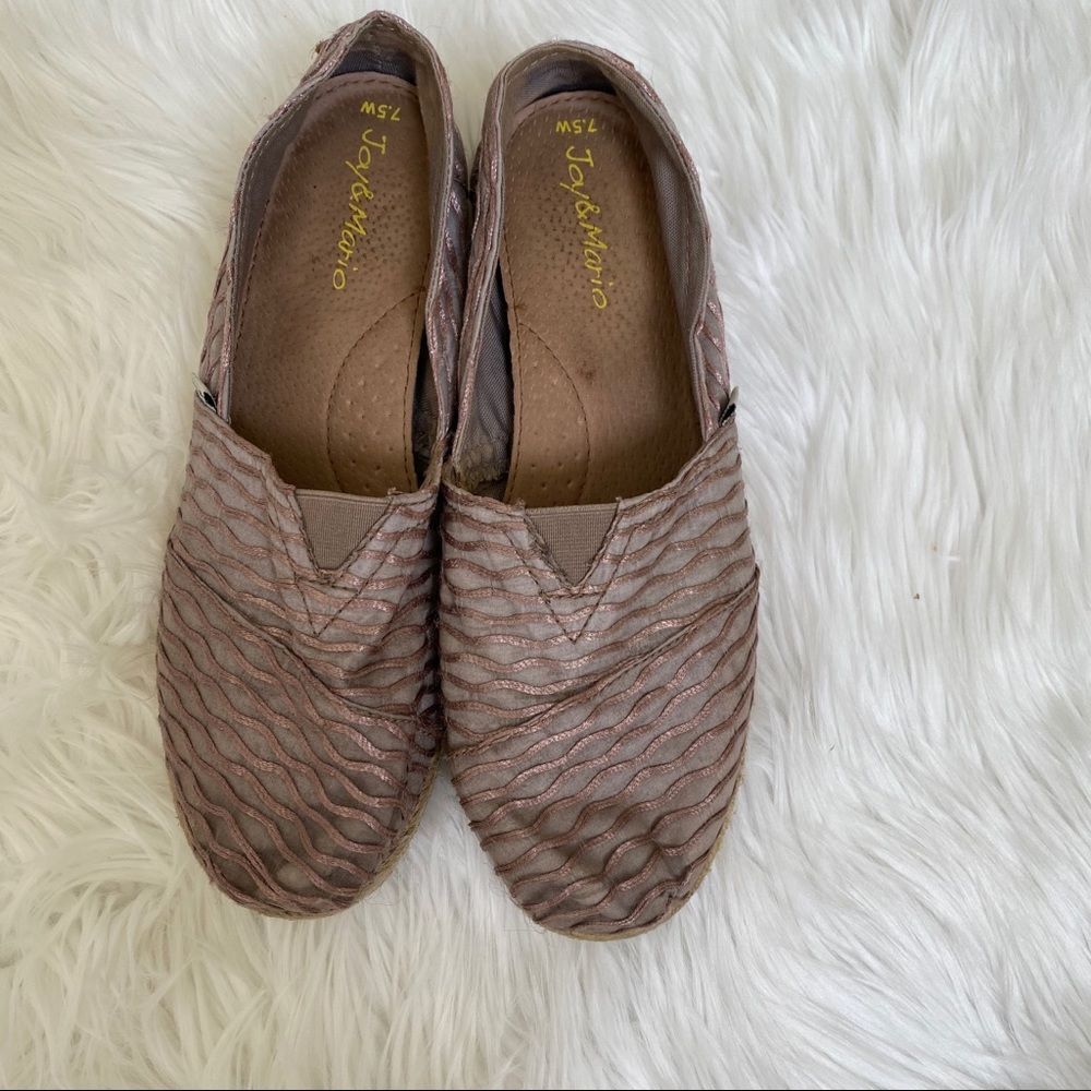 Joy & Mario bronze fabric platform espadrille 7.5M